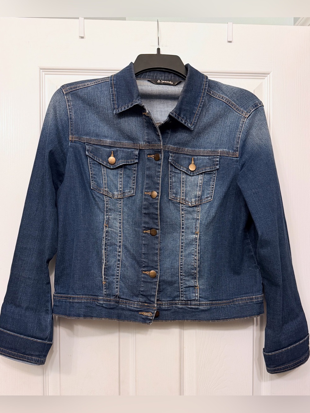 d. jeans Blue Denim Jacket with Button Front